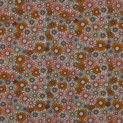 Popeline katoen met bloemen - Pommé